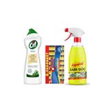 Asperox Sarı Güç Ultra Yağ Çözücü 1 Lt Sprey Cif Krem 500Ml Macro Max 8'Li Bulaşık Süngeri