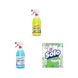 Asperox Sarı Güç Yağ Çözücü Sprey 1000 ml x1 + Asperox Mavi Güç Kireç Çözücü Sprey 1000 ml x1 + SOLO 16'lı x1