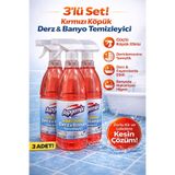 aspgemix Kırmızı Köpük Derz Banyo Fayans arası Temizleyici 1 Lt. X 3 Ad– Küf, Sararma ve Kireç Karşıtı Güçlü