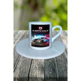 Asphalt Legends Mobil Oyun Baskılı Türk Kahvesi Fincanı Tabaklı Kişiye Özel Model 3