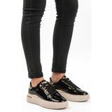 Aspor Siyah Rugan Bağcıklı Kadın Sneaker - Renkli