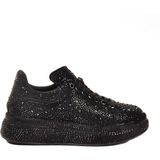 Aspor Siyah Taş Işlemeli Bağcıklı Kadın Sneaker - Renkli