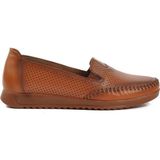 Aspor Taba Deri Ortopedik Kadın Düz Rahat Günlük Ayakkabı - Renkli