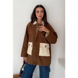Asprin Fashion Körüklü Cep Detaylı Yağmur Gabardin Ceket Kahverengi