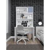ASRA TREND Beyaz ÇM-03 Entegre Kitaplıklı Çalışma Masası 100x60 cm 192 cm Yükseklik Çok Katlı Ofis Öğrenci Masası%100 MDFLAM
