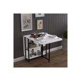 ASRA TREND Beyaz KM-31 Metal Ayaklı Katlanır Mutfak Masası 155 cm%100 MDFLAM