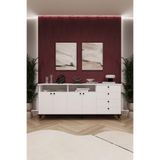ASRA TREND Beyaz KNSL-06 Konsol TV Ünitesi Salon & Yemek Odası Büfesi 180x80x45 cm%100 MDFLAM