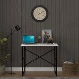 ASRA TREND Beyaz METALÇM02 Metal Çalışma Masası 90x60 cm Endüstriyel Bilgisayar Masası X Çapraz Destekli Minimalist Ofis ve Öğrenci Masası%100 MDFLAM
