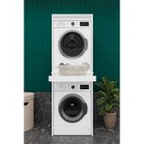 Asra Trend Çamaşır ve Kurutma Makinesi Dolabı BD05 %100 MDF Çekmeceli Raf Beyaz