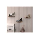 Asra Trend Doğal Modern Organizer Düzenleyici 3'lü Oval Dekoratif Kitaplık Banyo Mutfak Duvar Rafı