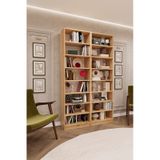 Asra Trend K-10 %100 MDF 120 cm 2 Modüllü Kitaplık 14 Raflı Kütüphane Safir Meşe