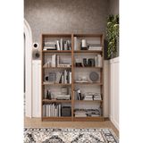 ASRA TREND K003 10 Raflı Geniş Kitaplık – 112 cm Petra Desen, Modern Kütüphane, Dar Alan Uyumlu%100 MDFLAM Raf Ünitesi