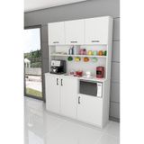 Asra Trend Kahve Köşesi KAHVE03 %100 MDF Çok Amaçlı Mutfak Dolabı Mikrodalga Bölmeli Beyaz