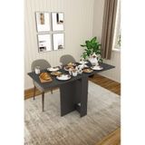 Asra Trend Katlanır Mutfak Yemek Masası KM-32 %100 MDF Akıllı Çalışma Masası Antrasit