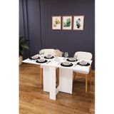 Asra Trend Katlanır Mutfak Yemek Masası KM-32 %100 MDF Akıllı Çalışma Masası Beyaz