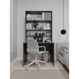 ASRA TREND Koyu Gri ÇM-03 Entegre Kitaplıklı Çalışma Masası 100x60 cm Geniş Tabla 192 cm Yükseklik%100 MDFLAM Çok Katlı Modern Ofis ve Öğrenci Masası
