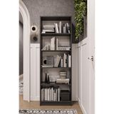 ASRA TREND Koyu Gri K002 5 Raflı Kitaplık 56 cm Genişlik Dar Alan Uyumlu Modern Kütüphane%100 MDFLAM Dekoratif Raf Ünitesi