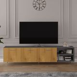 ASRA TREND Koyu Gri & Petra Desen T-22 Modern TV Ünitesi 200 cm%100 MDFLAM