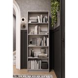 ASRA TREND Kül Gri K002 5 Raflı Kitaplık 56 cm Genişlik Dar Alan Uyumlu Modern Kütüphane%100 MDFLAM Dekoratif Raf Ünitesi