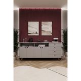 ASRA TREND Kül Gri KNSL-06 Konsol TV Ünitesi Salon & Yemek Odası Büfesi 180x80x45 cm%100 MDFLAM