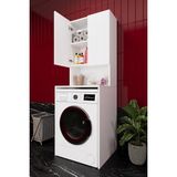 Asra Trend Lüks 2 Kapaklı Çamaşır Makinesi Dolabı %100 MDF 2 Kapaklı Çok Amaçlı Banyo Dolabı BD01 - Beyaz