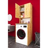 Asra Trend Lüks 2 Kapaklı Çamaşır Makinesi Dolabı %100 MDF 2 Kapaklı Çok Amaçlı Banyo Dolabı BD01 - Meşe