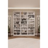 Asra Trend Lüks 24 Raf Ayarlanabilir Ev Ofis Kitaplık %100 MDF Dekoratif Kütüphane Kitaplık K20 - Beyaz