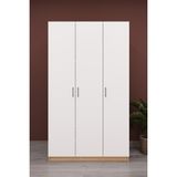 Asra Trend Lüks 3 Kapaklı Gardırop %100 Mdf Askılı Çok Amaçlı Düzenleyici Elbise Dolabı G01 - Ahşap - Beyaz