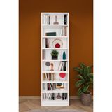 Asra Trend Lüks 8 Raflı Ayarlanabilir Ev Ofis Kitaplık %100 MDF Modern Dekoratif Kütüphane Kitaplık K01 - Beyaz