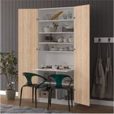 Asra Trend Lüks Dolaplı Çalışma Masası Kitaplıklı Raflı Bilgisayar Ofis Ders Çalışma Yemek Masası MD001 - Sonoma - 80 x 208 x 35