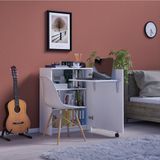 Asra Trend Lüks Kapaklı Çalışma Masası Kitaplık %100 MDF Bilgisayar Ders Çalışma Masası MD002 - Beyaz - 68 x 90 x 30