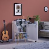 Asra Trend Lüks Kapaklı Çalışma Masası Kitaplık %100 MDF Bilgisayar Ders Çalışma Masası MD002 - Beyaz - 68 x 90 x 30