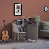 Asra Trend Lüks Kapaklı Çalışma Masası Kitaplık %100 MDF Bilgisayar Ders Çalışma Masası MD002 - Kül Rengi - 68 x 90 x 30