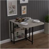 Asra Trend Lüks Katlanır Mutfak Yemek Masası %100 MDF Pratik Çalışma Masası KM31 - Gri