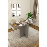 Asra Trend Lüks Katlanır Mutfak Yemek Masası %100 MDF Pratik Çalışma Masası KM32 - Gri - 133 x 75 x 60