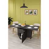 Asra Trend Lüks Katlanır Mutfak Yemek Masası %100 MDF Pratik Çekmece+Dolaplı Çalışma Masası KM28