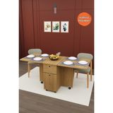 Asra Trend Lüks Katlanır Mutfak Yemek Masası %100 MDF Pratik Çekmece+Dolaplı Çalışma Masası KM99 - 168 x 75 x 70 - Ahşap