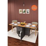 Asra Trend Lüks Katlanır Mutfak Yemek Masası %100 MDF Pratik Çekmeceli Çalışma Masası KM03 - Petra - 168 x 75 x 70