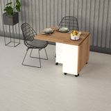Asra Trend Lüks Katlanır Mutfak Yemek Masası %100 MDF Pratik Raflı Çalışma Masası KM11 - Petra