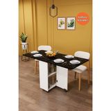 Asra Trend Lüks Katlanır Mutfak Yemek Masası %100 MDF Pratik Raflı Çalışma Masası KM15 - Royal Mermer - 155 x 75 x 70