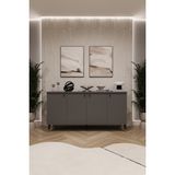 Asra Trend Lüks Konsol TV Ünitesi %100 MDF Salon ve Yemek Odası Ünitesi KNSL01 - Antrasit