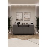 Asra Trend Lüks Konsol TV Ünitesi %100 MDF Salon ve Yemek Odası Ünitesi KNSL02 - 160 x 80 x 45 cm - Antrasit