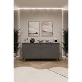 Asra Trend Lüks Konsol TV Ünitesi %100 MDF Salon ve Yemek Odası Ünitesi KNSL03 - 160 x 80 x 45 cm - Antrasit