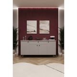 Asra Trend Lüks Konsol TV Ünitesi %100 MDF Salon ve Yemek Odası Ünitesi KNSL03 - 160 x 80 x 45 cm - Gri
