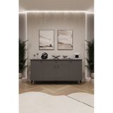 Asra Trend Lüks Konsol Tv Ünitesi %100 Mdf Salon Ve Yemek Odası Ünitesi Knsl03 Koyu Gri