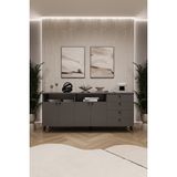 Asra Trend Lüks Konsol TV Ünitesi %100 MDF Salon ve Yemek Odası Ünitesi KNSL06 - Antrasit