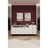 Asra Trend Lüks Konsol TV Ünitesi %100 MDF Salon ve Yemek Odası Ünitesi KNSL06 - Beyaz