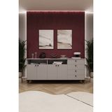 Asra Trend Lüks Konsol TV Ünitesi %100 MDF Salon ve Yemek Odası Ünitesi KNSL06 - Gri