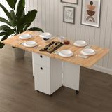 Asra Trend Lüks Masif Ahşap Katlanır Mutfak Yemek Masası %100 MDF Pratik Çekmeceli Çalışma Masası KM22
