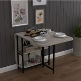 Asra Trend Lüks Metal Ayaklı Katlanır Mutfak Yemek Masası %100 MDF Pratik Çalışma Masası KM31 - Gri